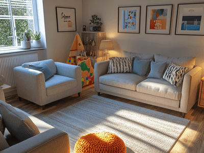 Ein gemütliches und funktionales Wohnzimmer für Familien