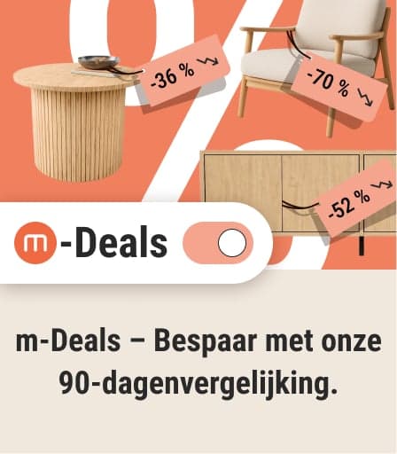 m-Deals: aanbiedingen met 90-dagenvergelijking en optie om alleen kortingen te filteren.